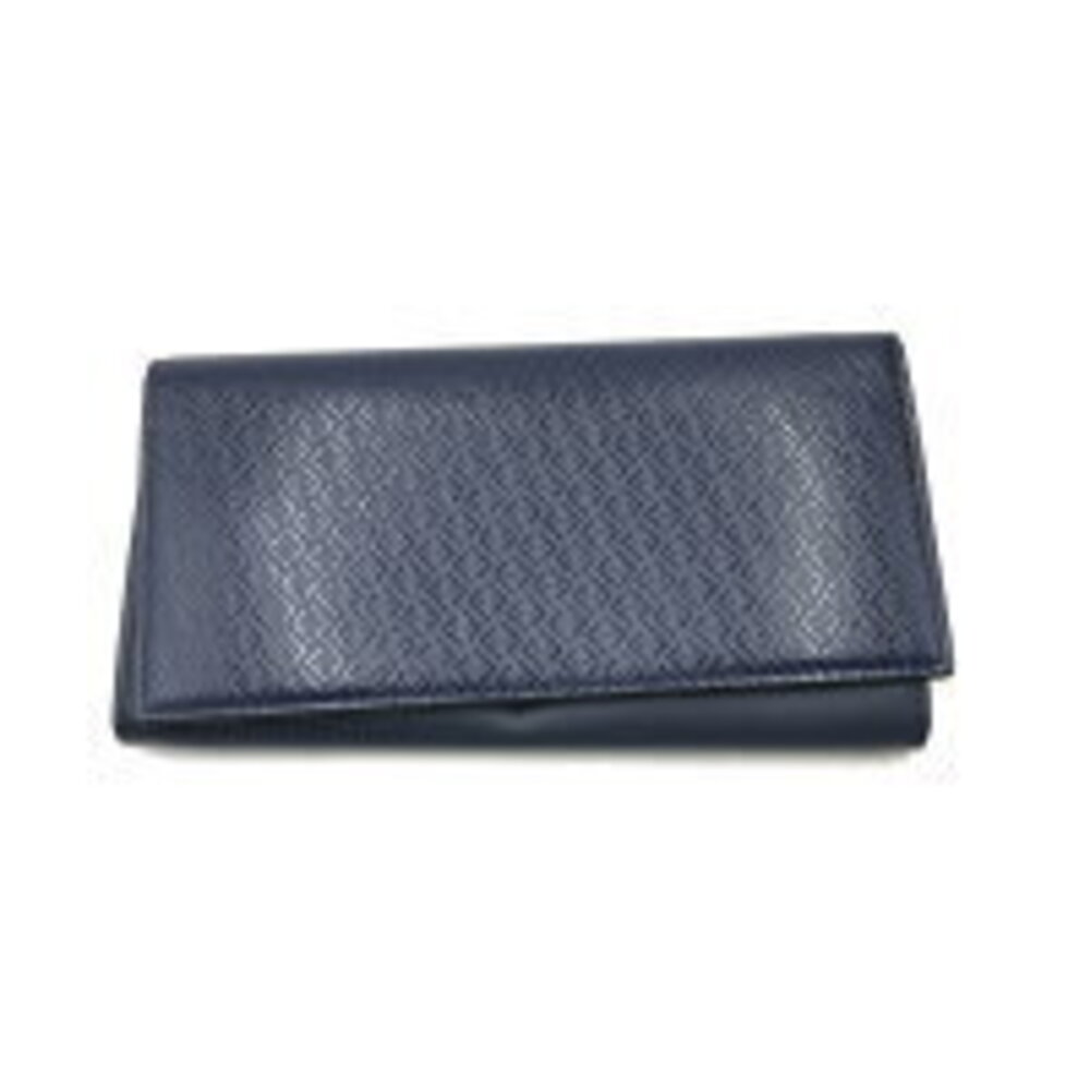 Fendi Continental Wallet Navy Blue Black Leather